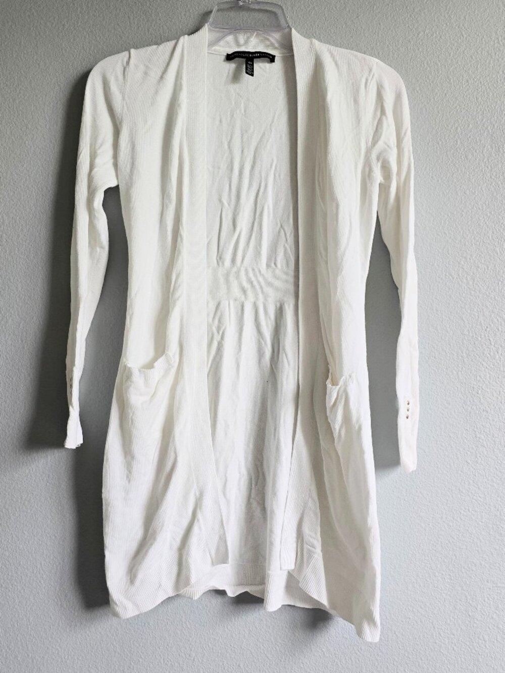 White House Black Market White Long Cardigan Size XS